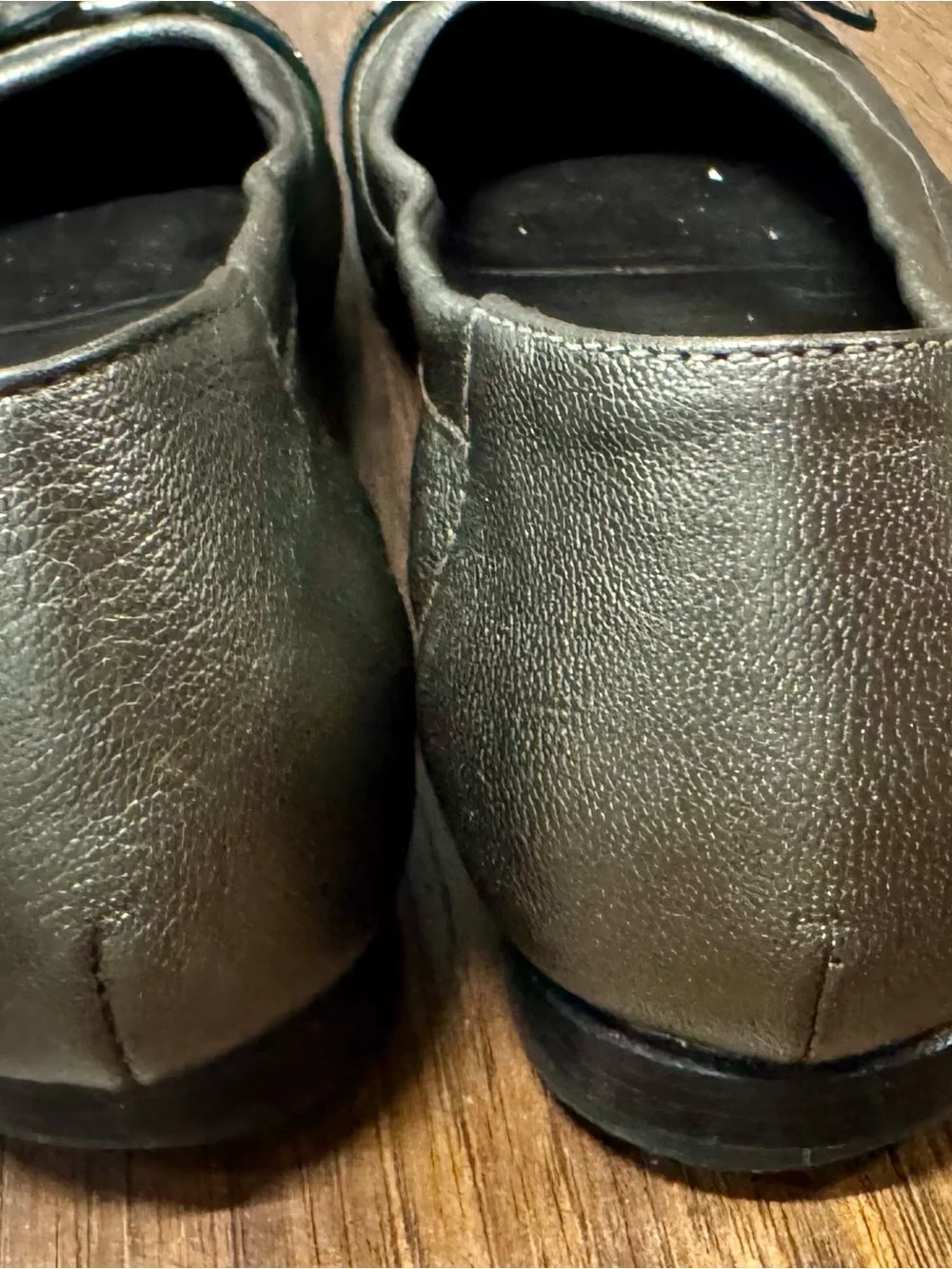 AGL Gray Metallic Leather Ballet Flats 39.5